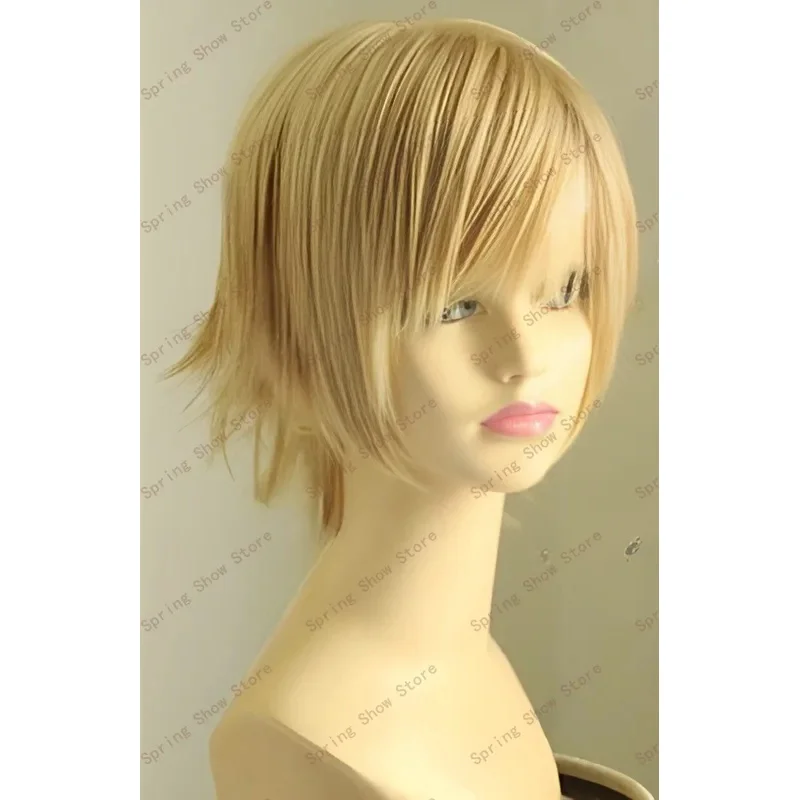 

DY20Biohazard 6 Sherry Birkin Косплей Синтетические волосы Короткие светло-золотые прямые парики в стиле комиксов 25