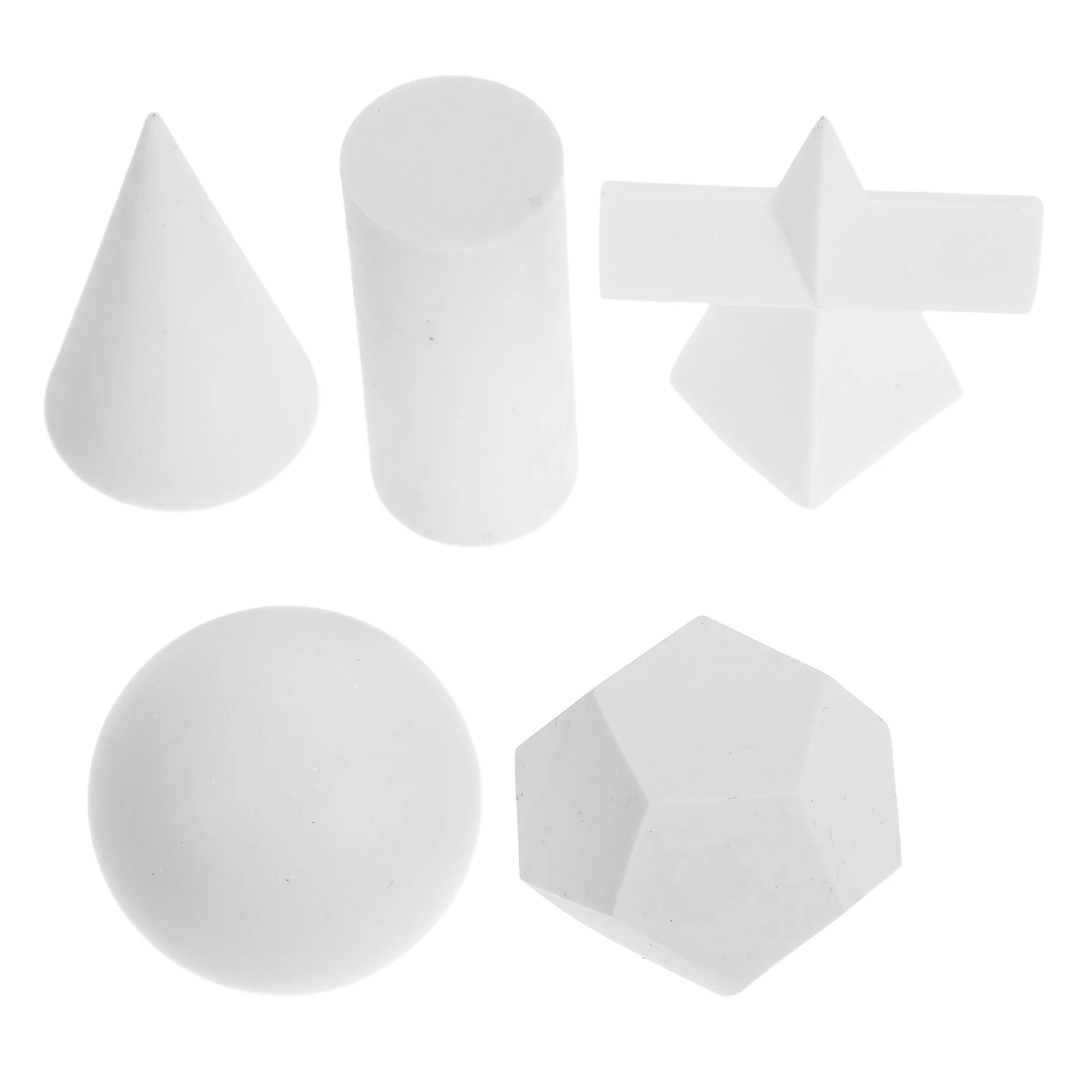 5 Pcs Geometric Ornament Simulation Gypsum Shapes for Sketching Plaster Geometry Model Drawing Tool Mini Sculpture Decor Resin
