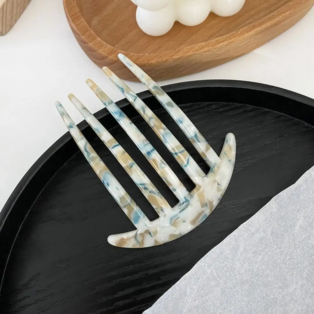 Fork Comb Wide Teeth Acetate Hair Combs Traveling Anti-static Massage Hair Brush 6 Teeth Fashion Plate Hair Comb Girls Gifts