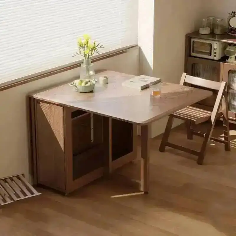 Set Table Dining 6 Folding Chairs Luxury Modern Space Savers Minimalist Dining Table Nordic Table À Manger Kitchen Furniture