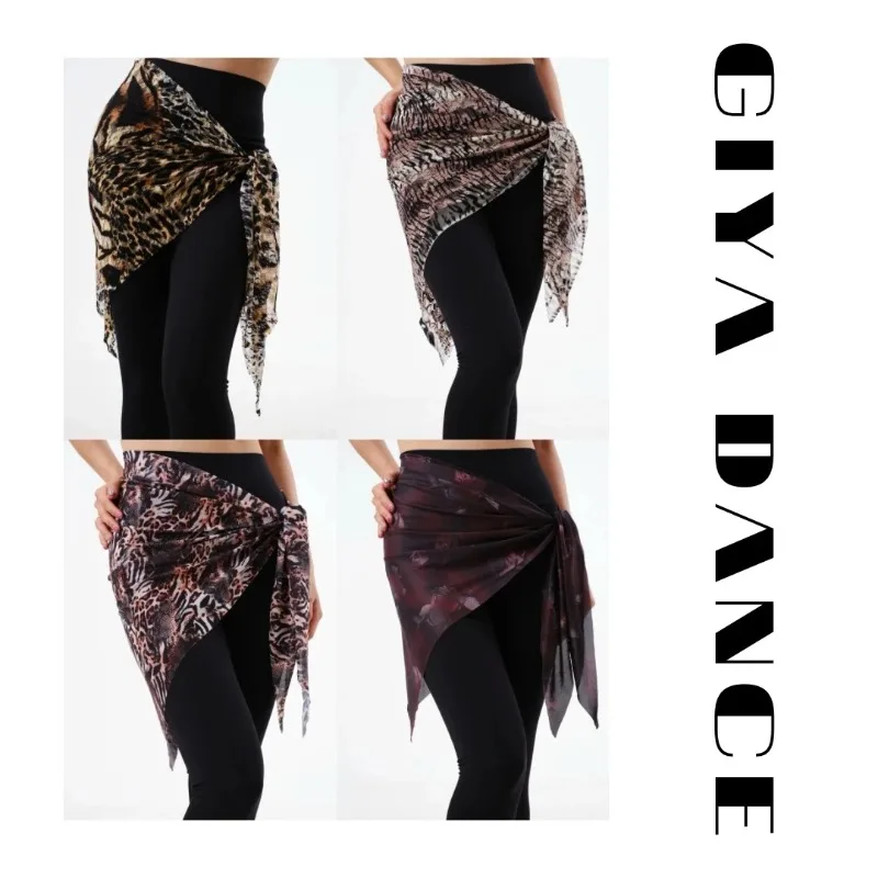 

Индивидуальный наряд для латинских танцев живота, наряд для занятий спортом, леопардовый принт, тигровый принт, розовая сетка, на шнуровке, набедренный шарф