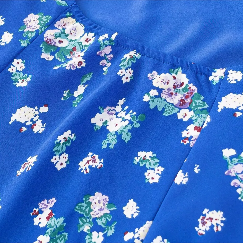 เซ็กซี่สีฟ้าพิมพ์ลายดอกไม้สีขาว Tie Bow Halter ชุดสลิงฤดูร้อนผู้หญิง Backless Slim เอว Midi ชุดยาว Robe Holiday