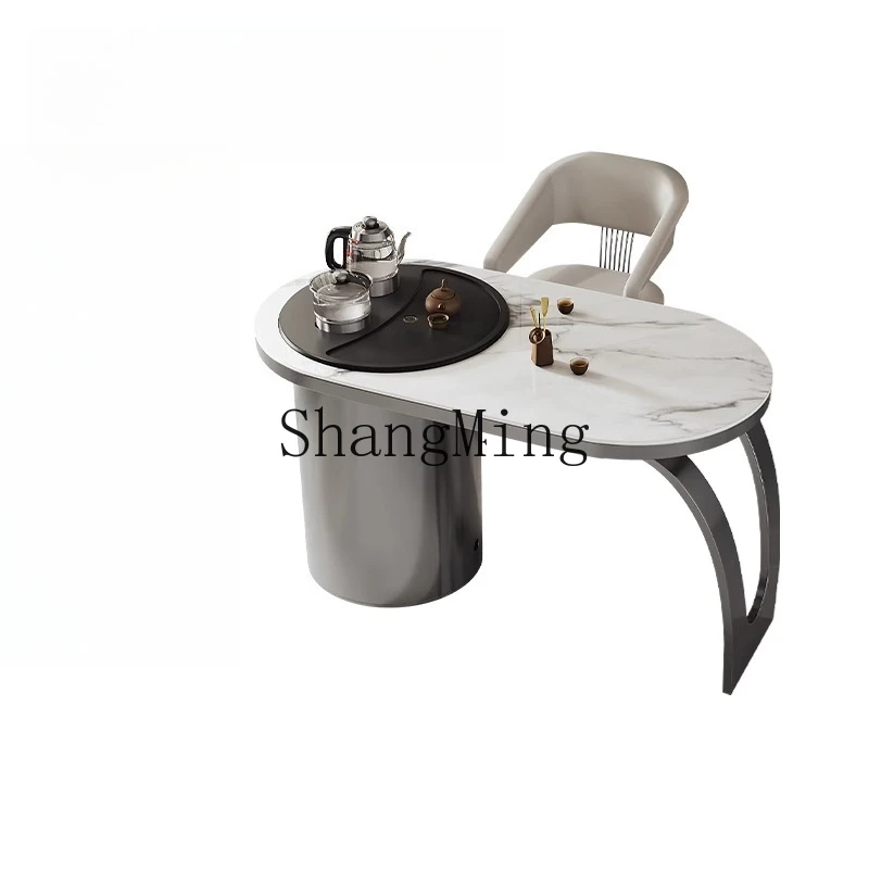 

FG balcony tea table and chair combination household tea table light luxury modern high-end rock slab tea table
