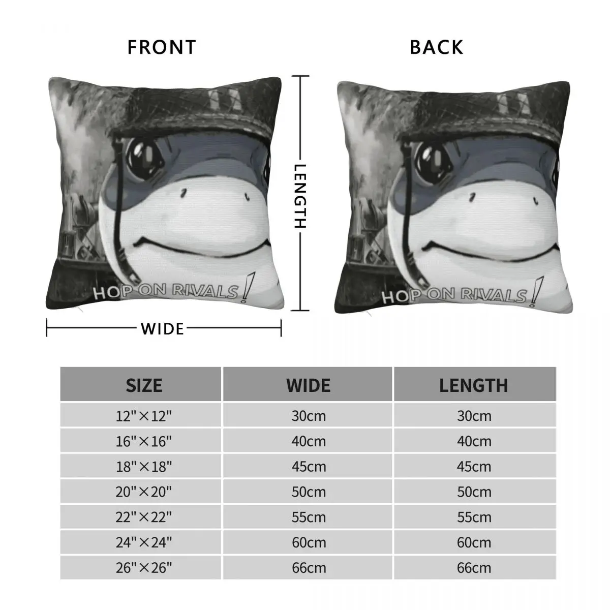 Jeff The Land Shark Hop On Rivals Square Pillowcase Polyester Linen Velvet Printed Decorative Pillow Home Cover Wholesale 45x45
