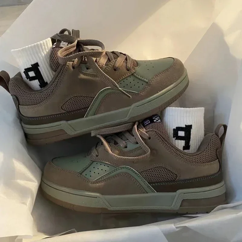 أزياء خمر أحذية رياضية الرجال النمط الأمريكي الشارع الاتجاه زوجين أحذية التزلج تنفس مريحة أحذية مشي غير رسمية