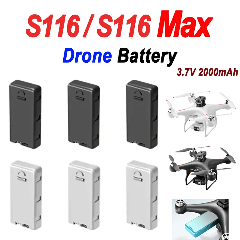 Original S116/S116Max Drone Battery 3.7V 2000MAh For S116 Max Battery RC Quadcopter Replacement Accessory Parts