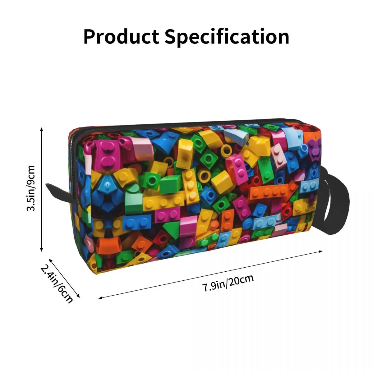 Lego Texture Makeup Bag Cosmetic Organizer Storage Dopp Kit Toiletry Cosmetic Bag for Women Beauty Travel Pencil Case