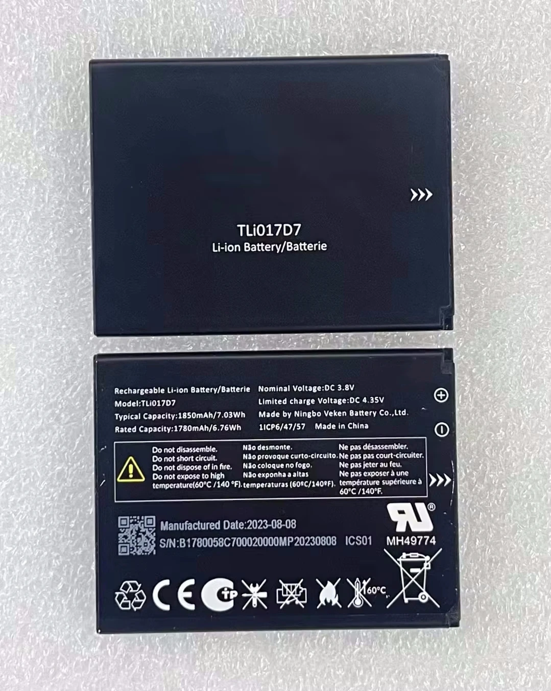 

TCL Alcatel Original New Tli017D7 Battery