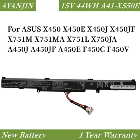 A41-X550E 15V 44WH Laptop Battery for ASUS K550D K550DP D451V X550DP X550D F550D R752LJ R752LD R752LB R752M R752L R751J P750L
