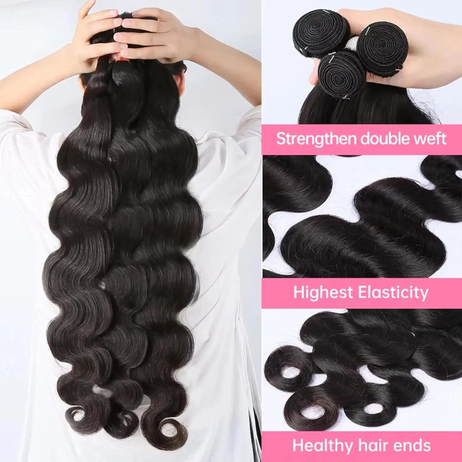 Varlea Body Wave-bundels 100% echt haar 30 inch Birmese haarbundels Natuurlijk zwart ruw haarbundels 3 4 bundels Haarextensies