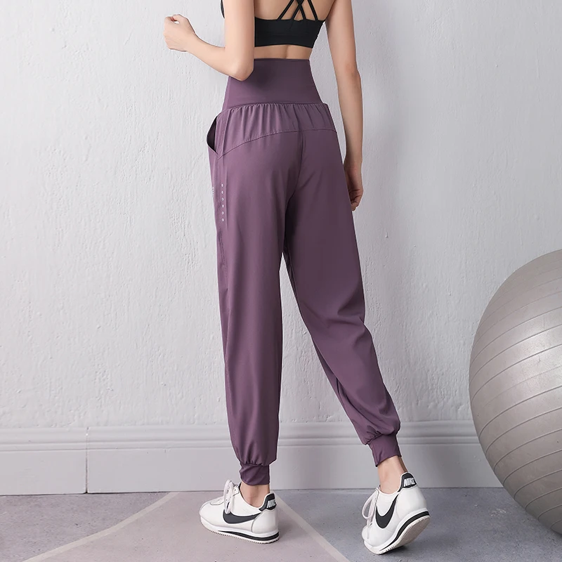 Women Running Pants High Waist Pocket Woman Sportswear Loose Gym Fitness Sweatpants Jogging Quick Dry Breathable Soft Leisure