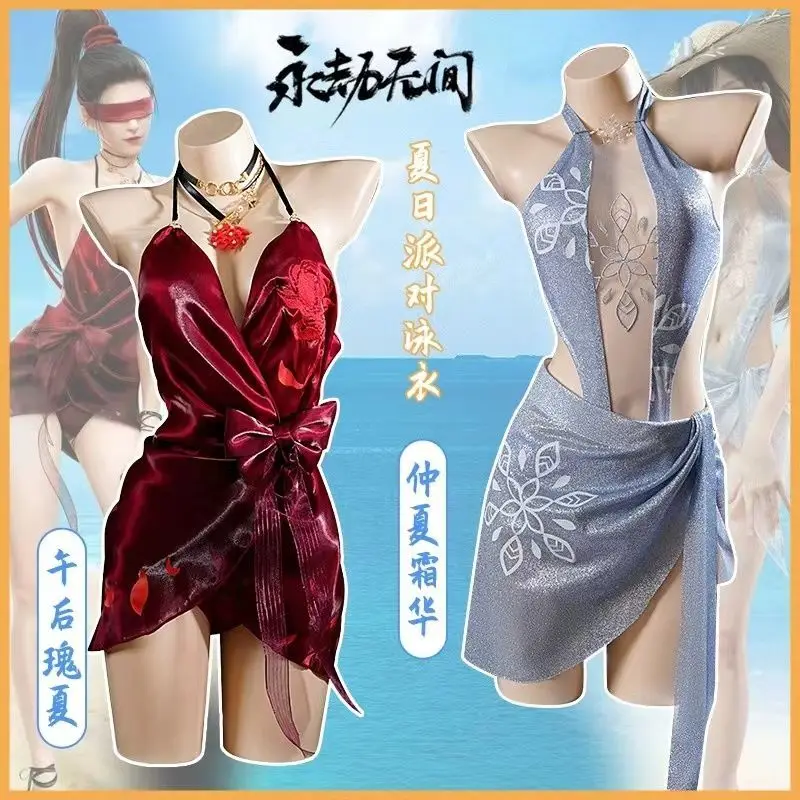 

Everlasting Calamity Cosplay Costume Gu Qinghan Midsummer Frost Cosplay Female Ning Hongye Afternoon Rose Summer Swimsuit Sexy