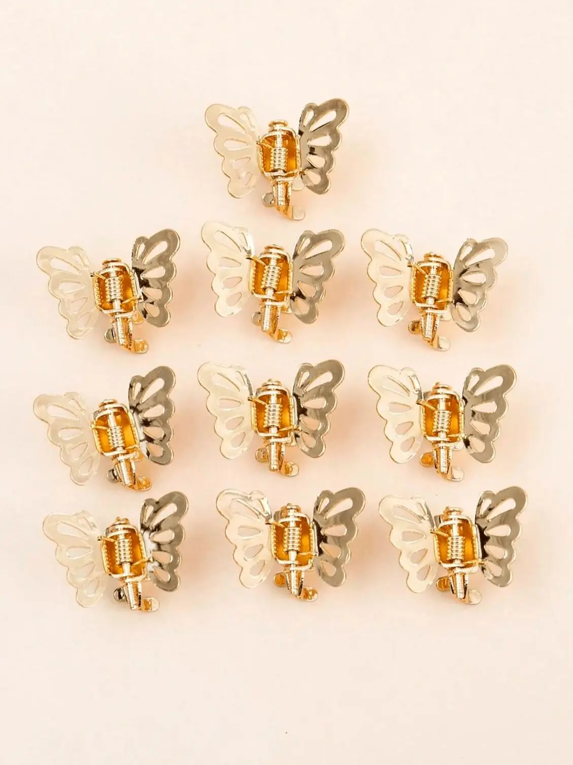 10pcs Mini Hollow Out Butterfly Design Sweet Hair Clip Retro Bangs Fixed Clip Decoration Hair Grasping For Women And Girls