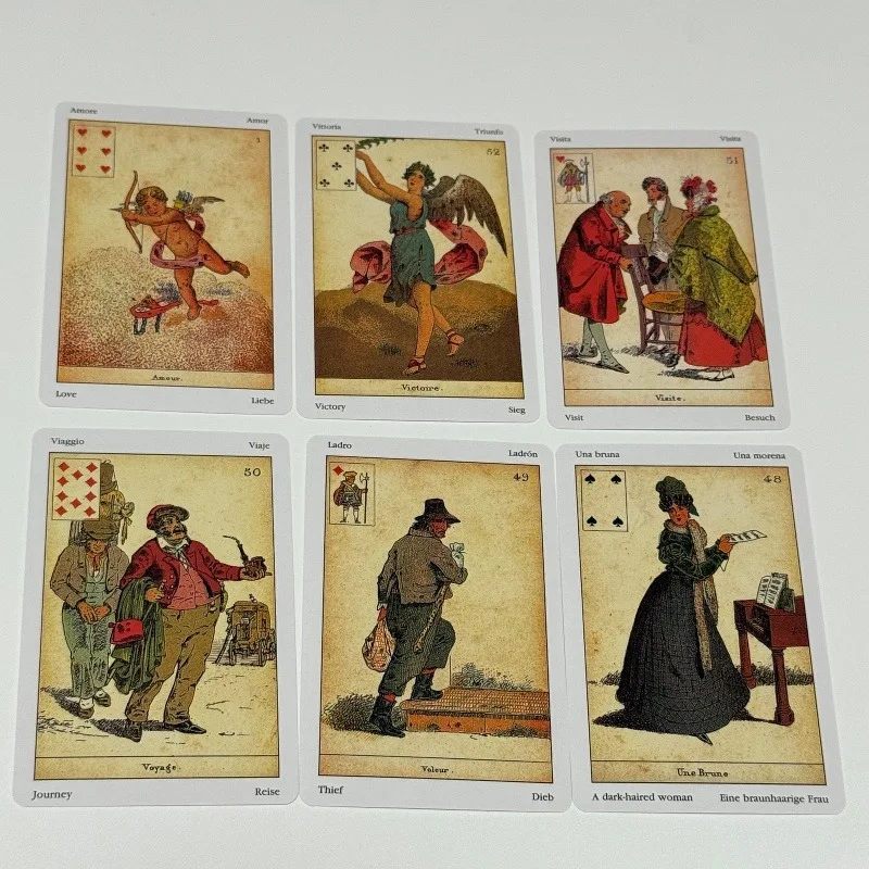 

Sibilla Indovina Oracle Cards/Vintage 52-Card Divination Deck for Family Gathering Game