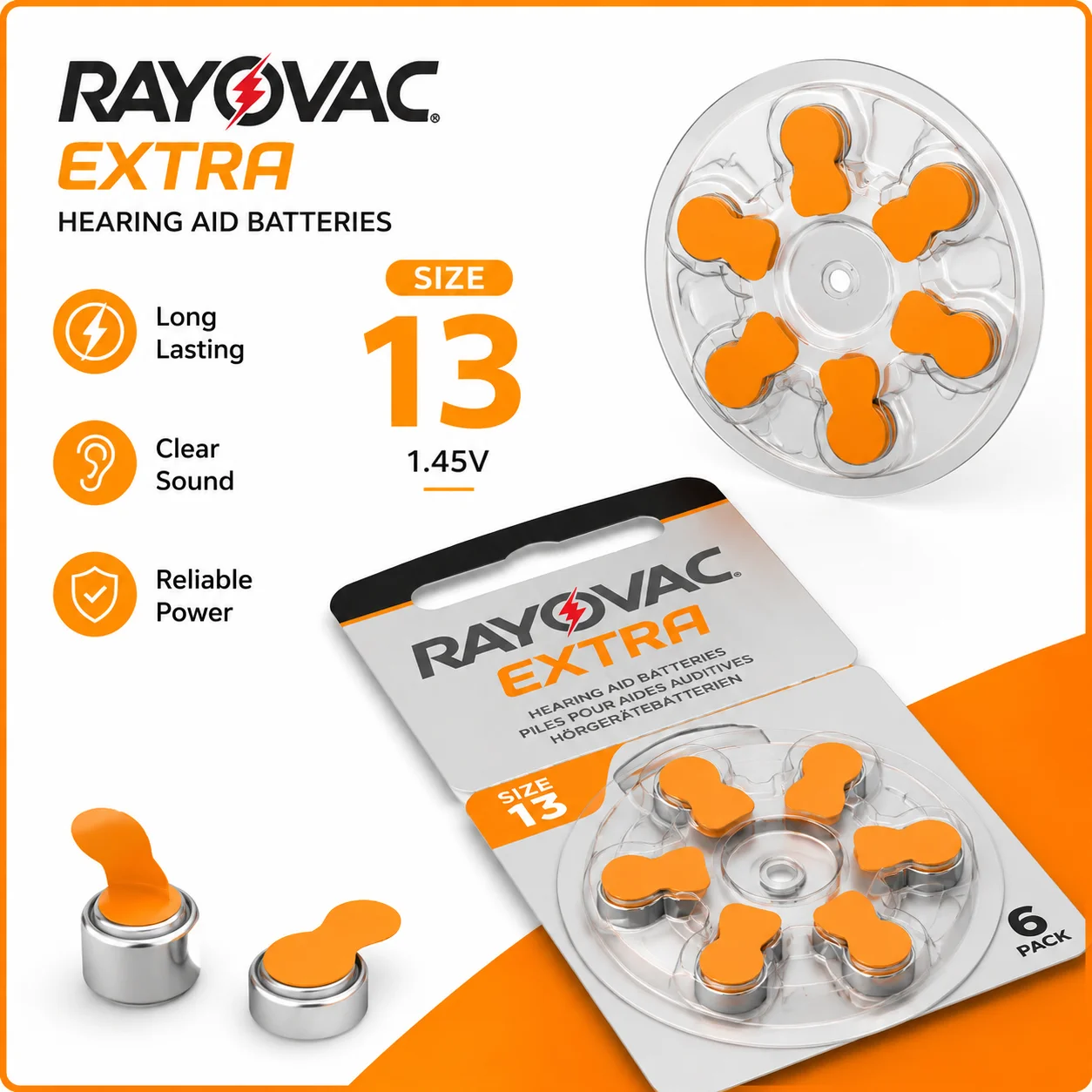 Hearing-Aid-A13-Battery-6-60PCS-RAYOVAC-EXTRA-Zinc-Air-Batteries-1.45V.13A-A13-P13-PR48-Battery-For-BTE-CIC-RIC-OE-Hearing-Aids