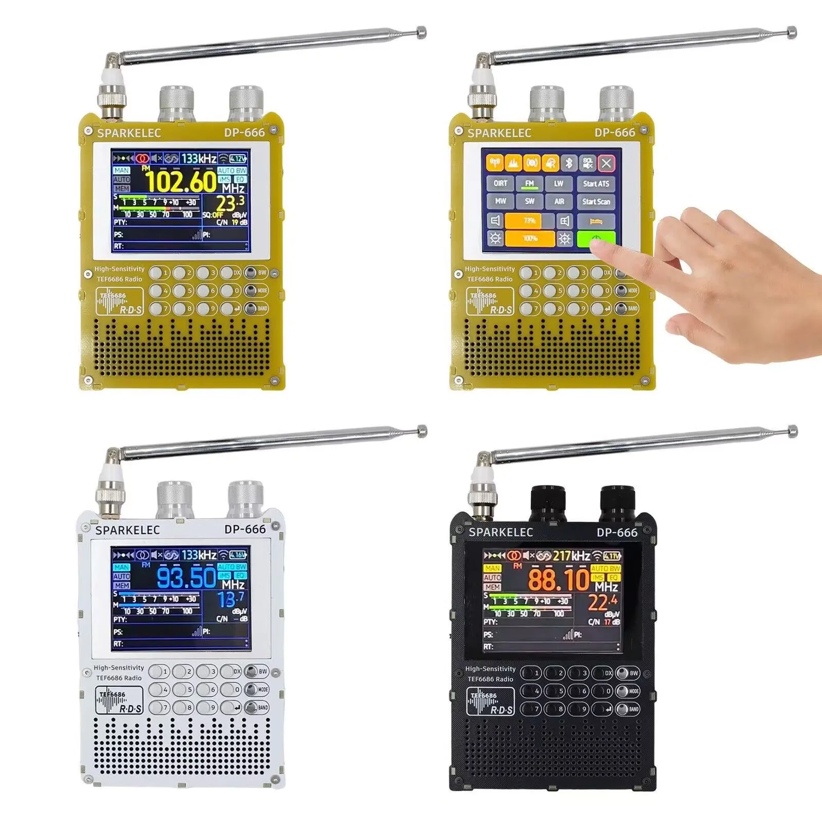 DP-666 TEF6686 Radio Ad Alta Sensibilità, Schermo IPS da 2,8 Pollici, Staz3747