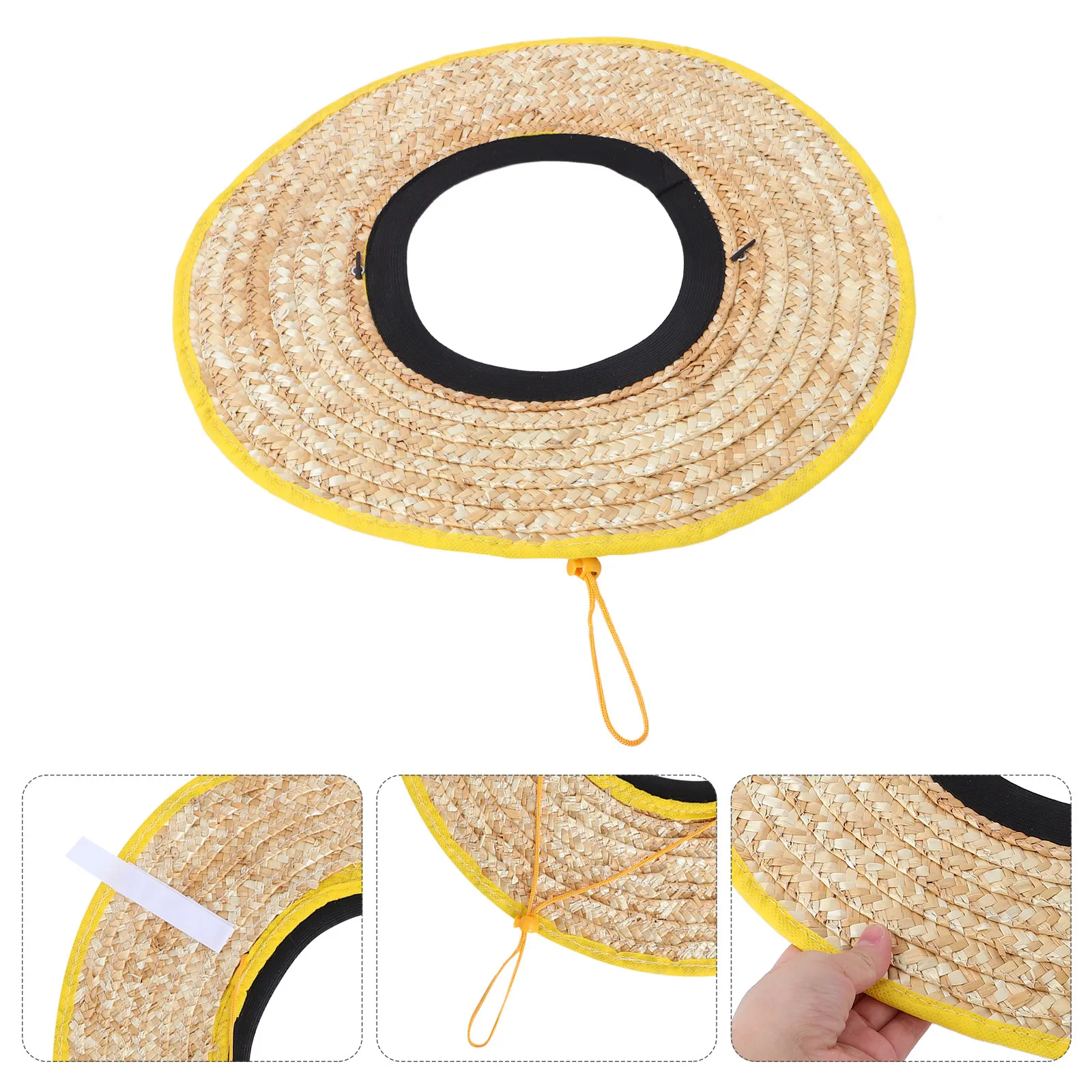 

2Pcs Hard Hat Sunshade Wide Brim Straw Visor Lightweight Breathable Construction Worker Hat Shade Safety Cover Sun Protection