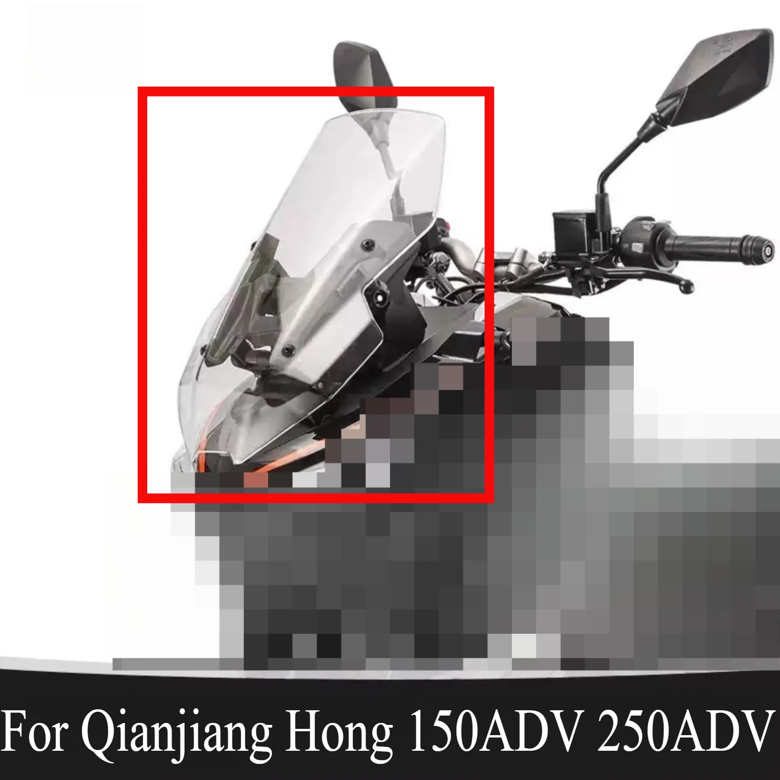 For QJ MOTOR Hong 150ADV 250ADV Motorcycle Modified Windshield Wind Deflector Heightened Windshield Front Glass Accessories