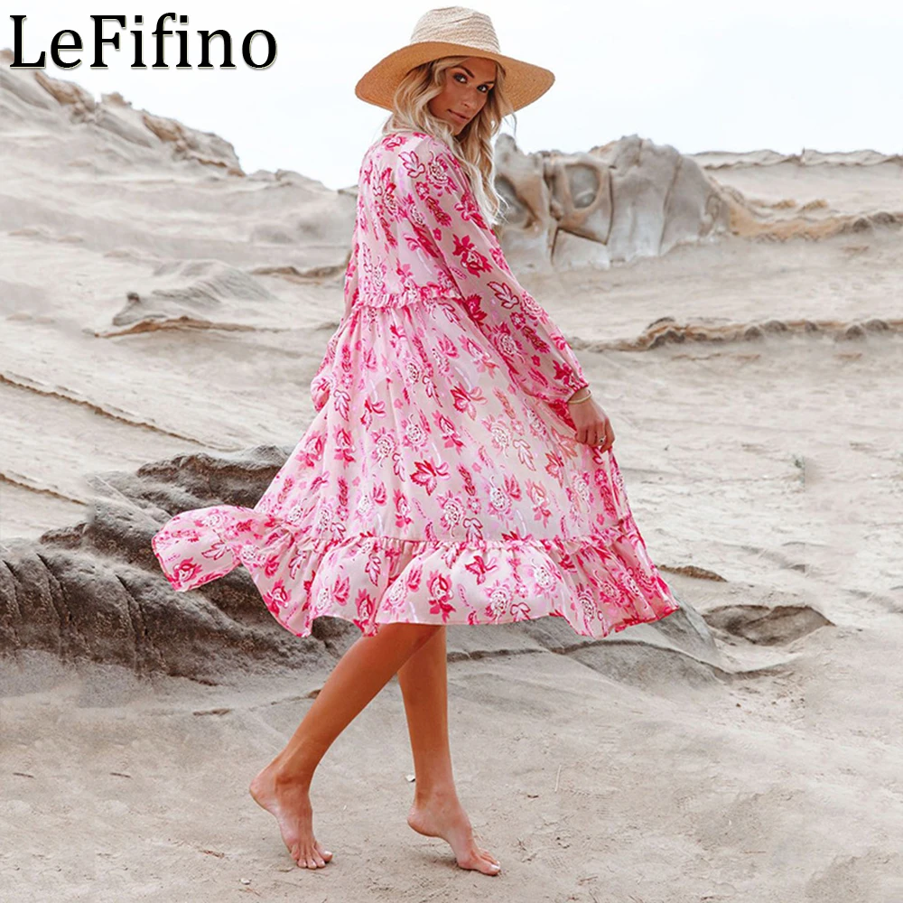 Cardigan estivo in Chiffon di media lunghezza con stampa in pizzo Sexy a maniche lunghe vestiti per le vacanze al mare protezione solare Outwear Bikini Cover Up da donna