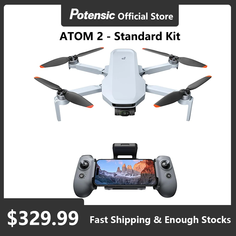 Potensic ATOM 2 3축 짐벌 카메라 드론 4K HDR 비디오, 8K 사진, 수직 촬영, 10KM 전송, 야간 촬영, 249g 미만