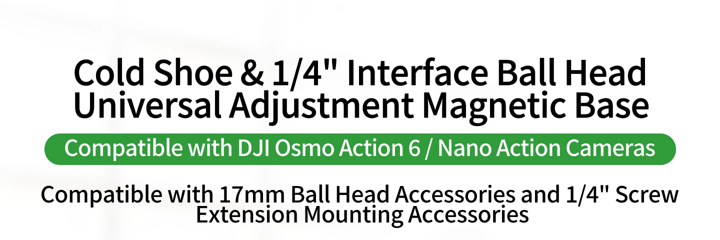 Magnetische Schnellwechselhalterung 17mm Kugelkopf 360° ° Verstellbare Aluminiumhalterung für DJI Osmo Action 6 Nano Motorrad-Fahr-Vlog – Detail 1
