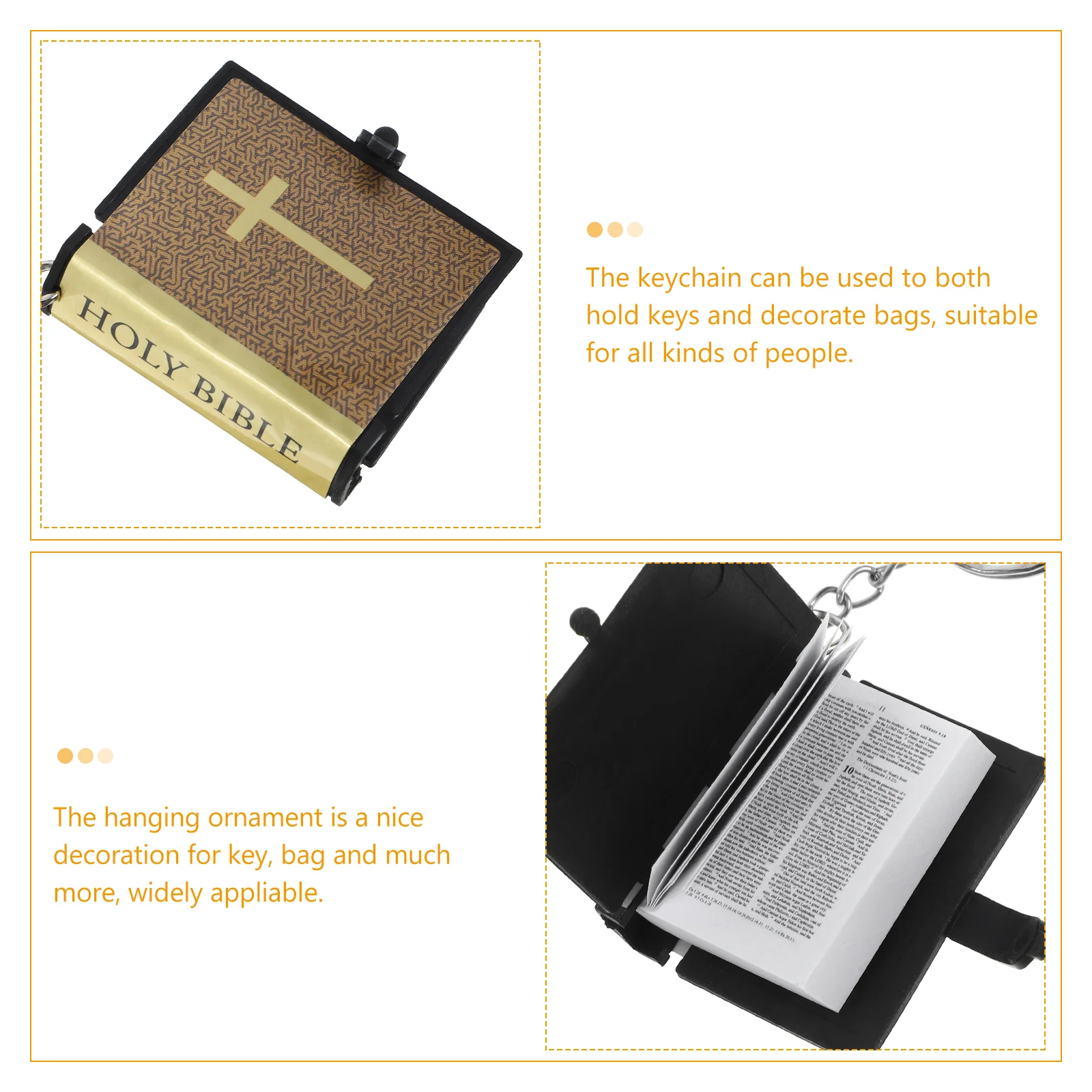 10 Pcs Church Keychain Bible Ring Keyrings Religious Bag Hanging Adornment Pocket PVC Outer Skin