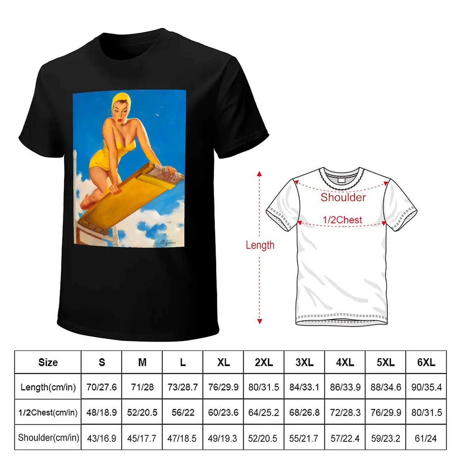 Pin-Up Girl - Elvgren - Vintage T-Shirt t shirt man cotton T-Shirt