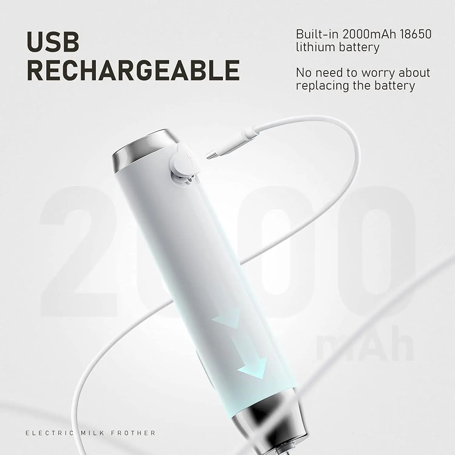 3 Modes electric milk frother with stand handheld wireless USB rechargeable coffee mixer shaker maker latte frother automatic