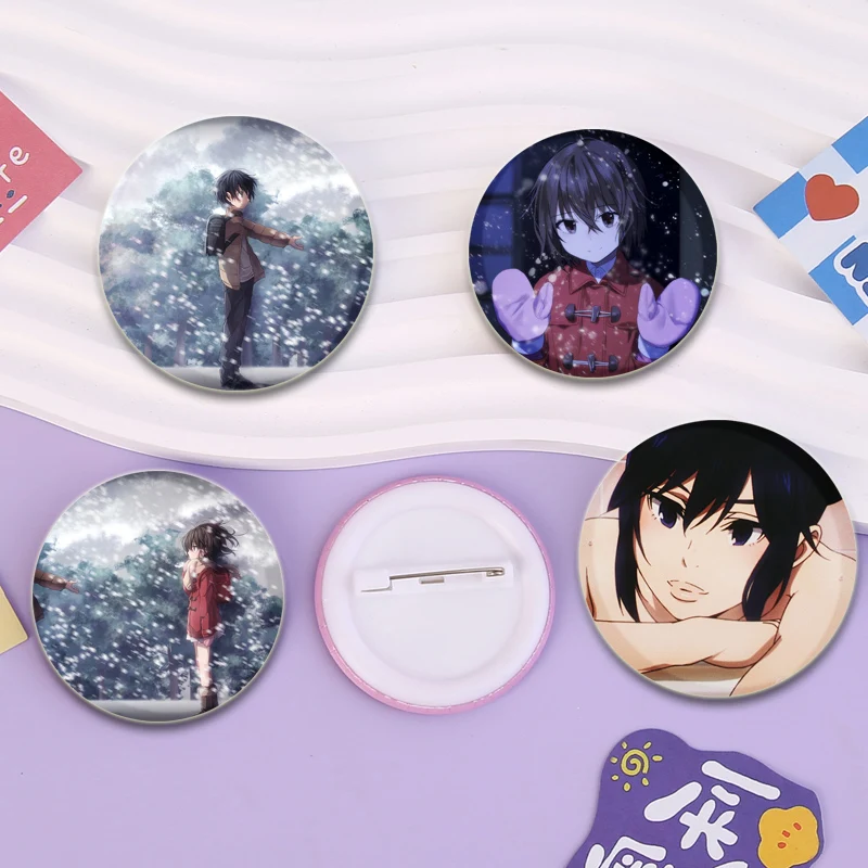 Anime Erased Button Pins Round Creative Cartoon Badge Snap in Design Brooches for Backpack Jewelry Accessories Handmade Gifts view 2