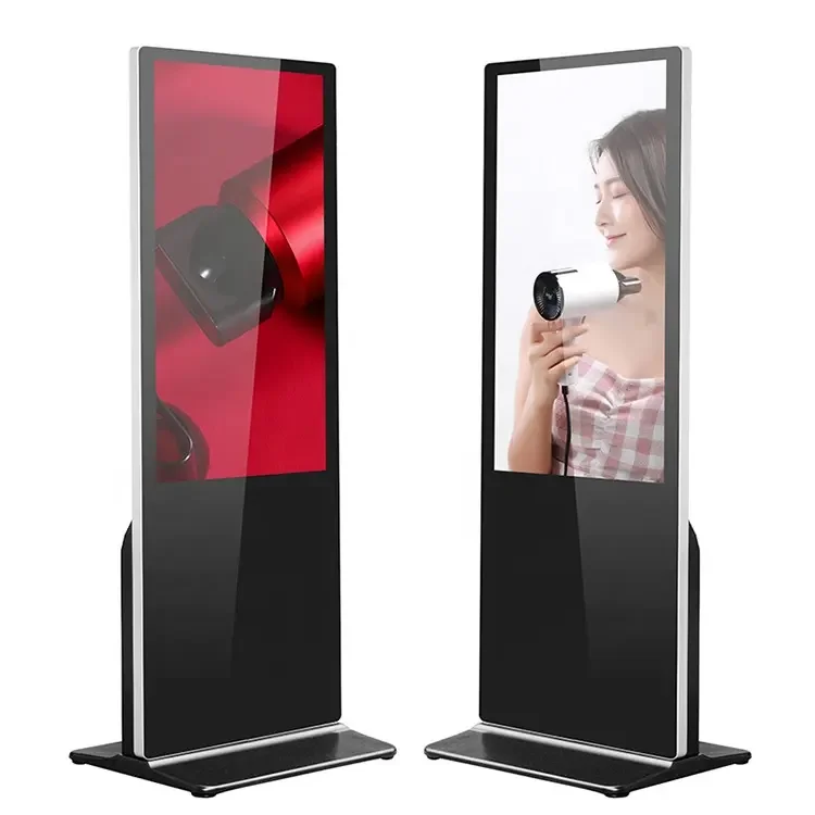 Floor Standing 43 49 55 65 Inch Android Video LCD Advertising Player Kiosk Vertical Totem Digital Touch Signage Display