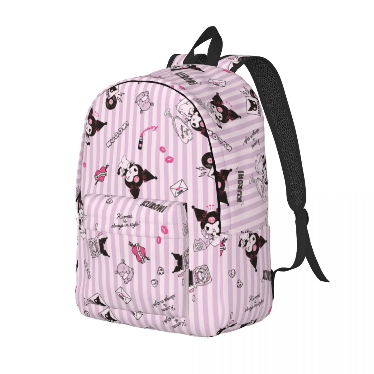 Kawaii Kuromi Sanrio Anime Backpack for Men Women Casual High School Business Daypack Laptop Computer Shoulder Bag Durable