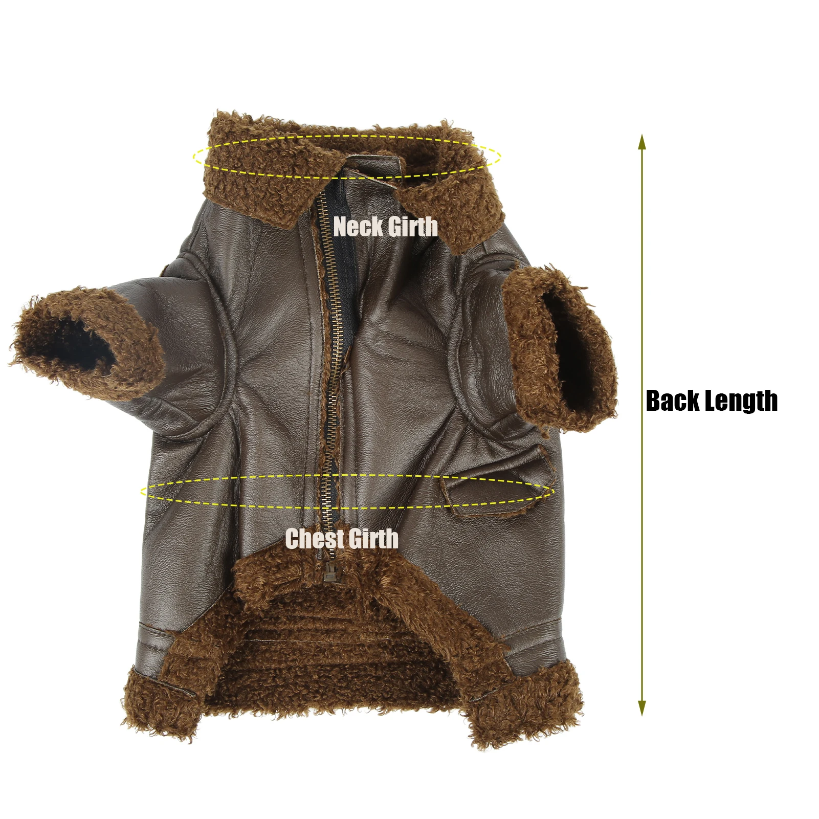 Dog Leather Jacket Pet Winter Leather Jacket For Small Medium Large Dogs And Cats