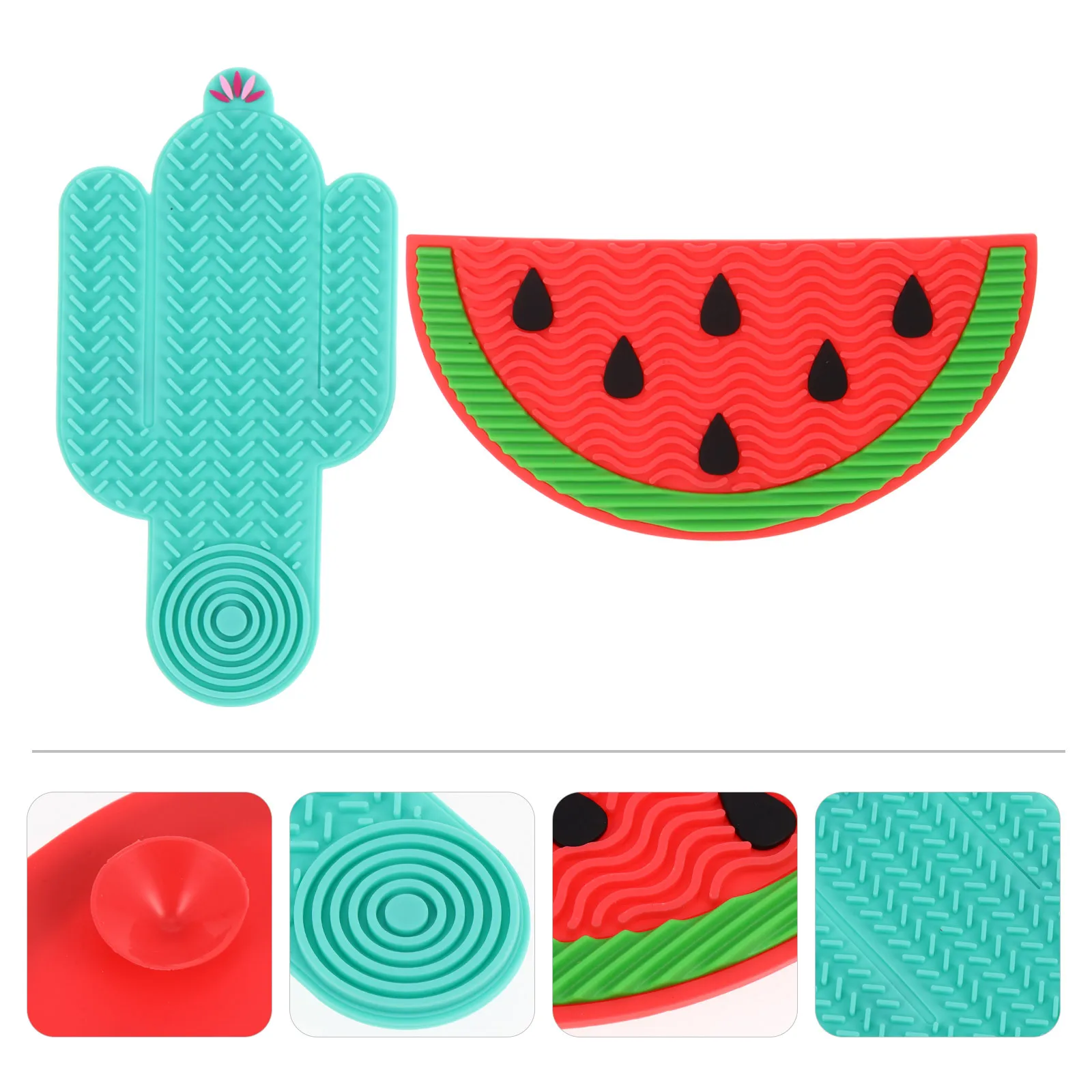 قطعتان من وسادة تنظيف فرشاة التجميل، مادة السيليكون الناعمة المقاومة للتشوه، سهلة التخزين، حجم صغير، مثالية للسفر إلى المنزل