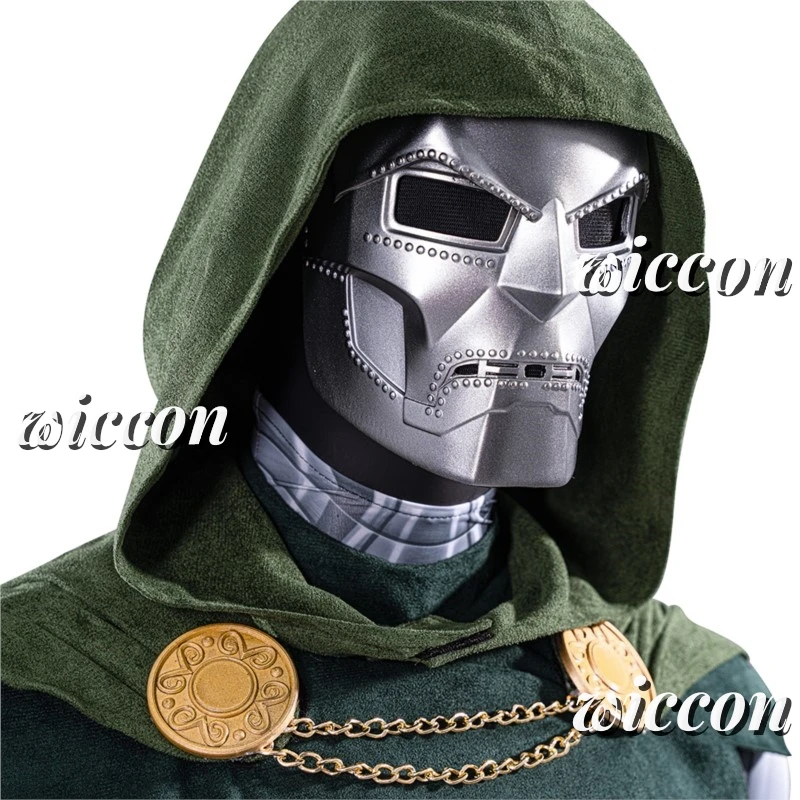 Doctor Doom Cosplay Costumes Victor Von Doom Jumpsuit Cloak Mask Fullset Mens Superhero Role Play Uniform Halloween Party Outfit