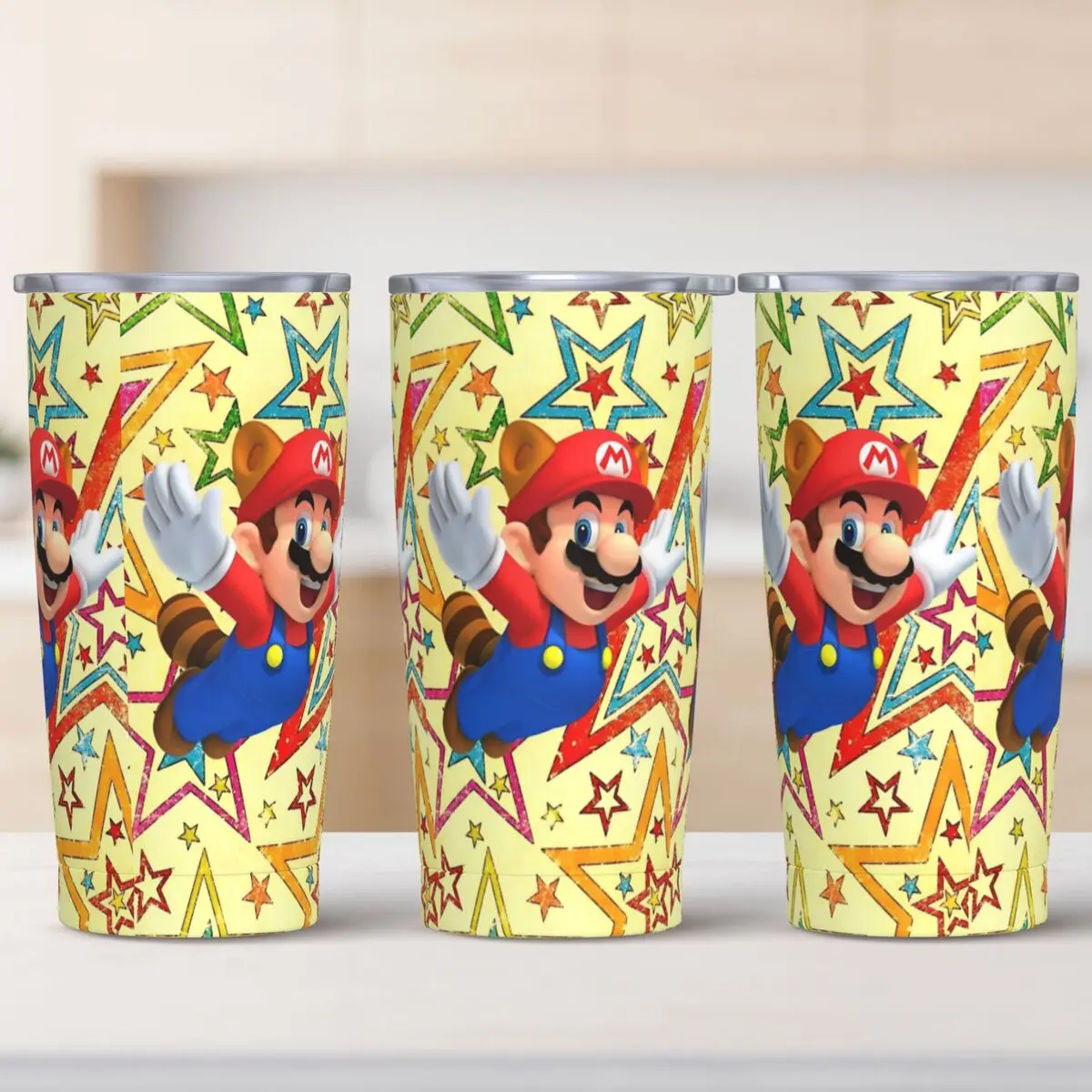 

Super Mario Tumbler star Cold Drink Water Bottle Heat Preservation Stainless Steel Thermal Mug Graphic Travel Car Mugs