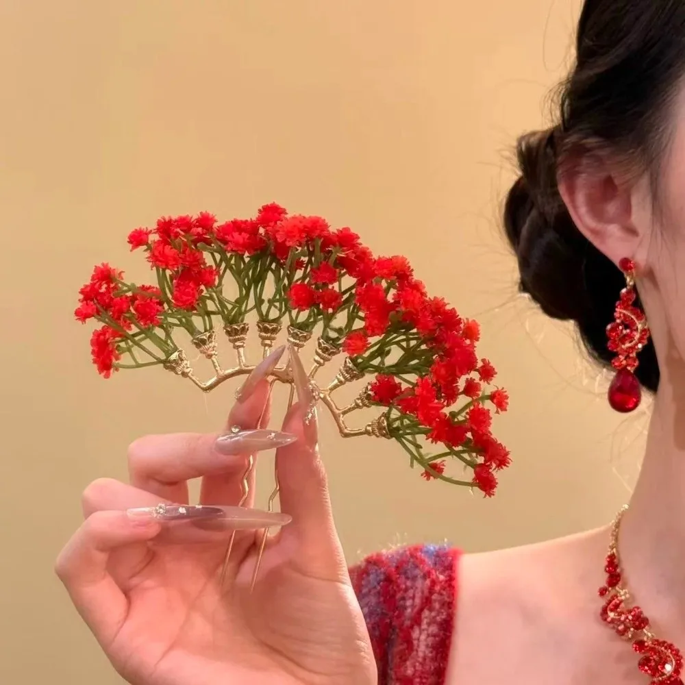 

Сладкое звездное небо, цветок Hiar Stick, богемный искусственный цветок, тайская заколка для волос, вилка для волос, фея, китайский стиль, боковой зажим для подружки невесты