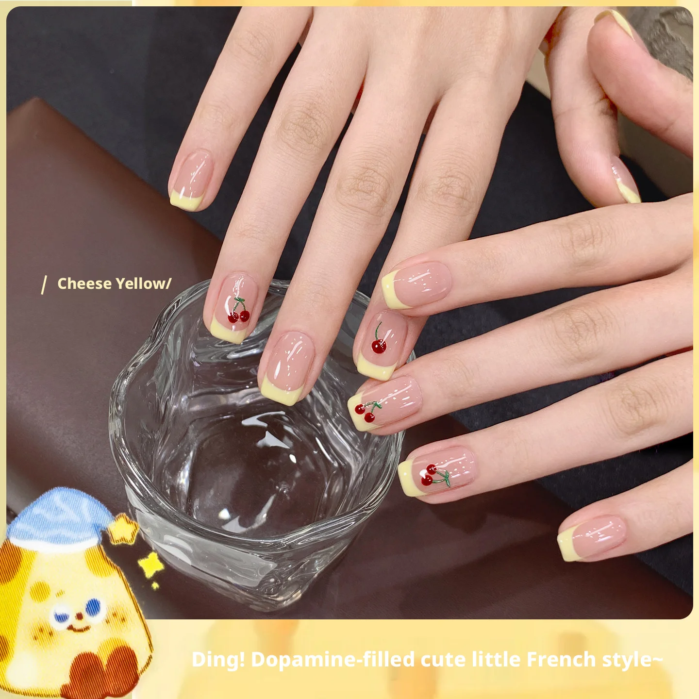 1 Box French Line Gel Rich Vibrant Color 3 Colors Cute Cheese Lemon Yellow Dragon Fruit Paint Nails Drawing Polish Nail Gel 10ml