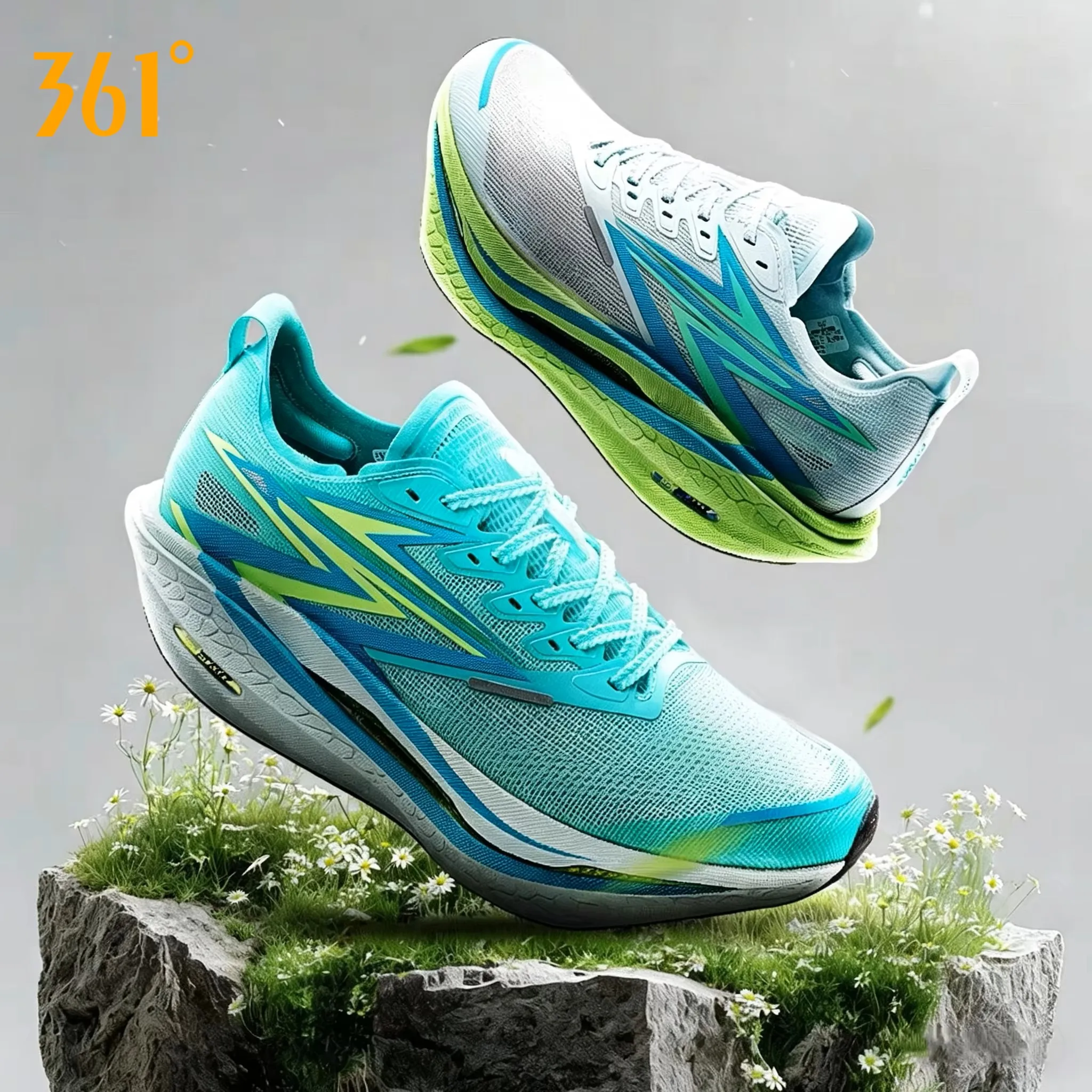 361 Degrees Flame 4.5 Men's Running Shoes Carbon Plate Breathable Stable Rebound Grippy Durable Marathon Male Sneakers
