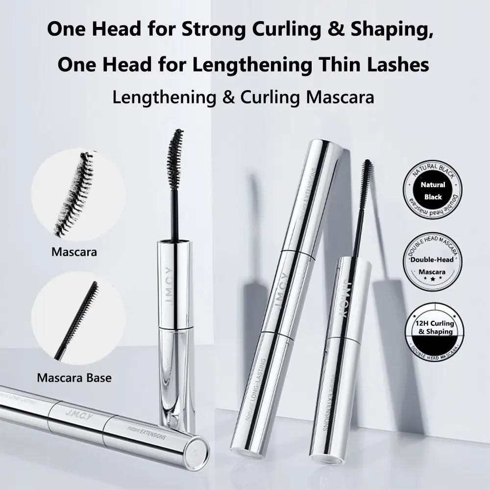 Mascara allungante naturale a doppia testa Effetto curling Tenuta a lunga durata Mascara impermeabile Primer a prova di sbavature Uso professionale