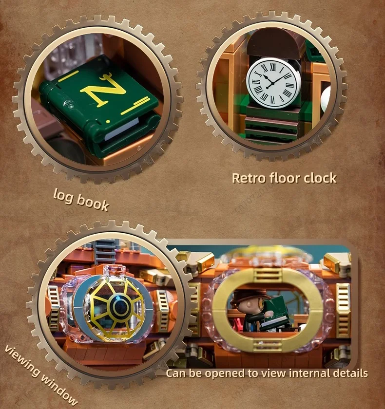 パニスタ ナウティラス組み立てブロックモデル スチームパンクシリーズ 可動式コレクション装​​飾品 おもちゃ クリスマスギフト