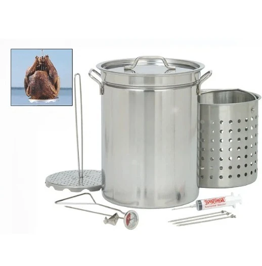 

Turkey fryer, three piece detachable skewer set