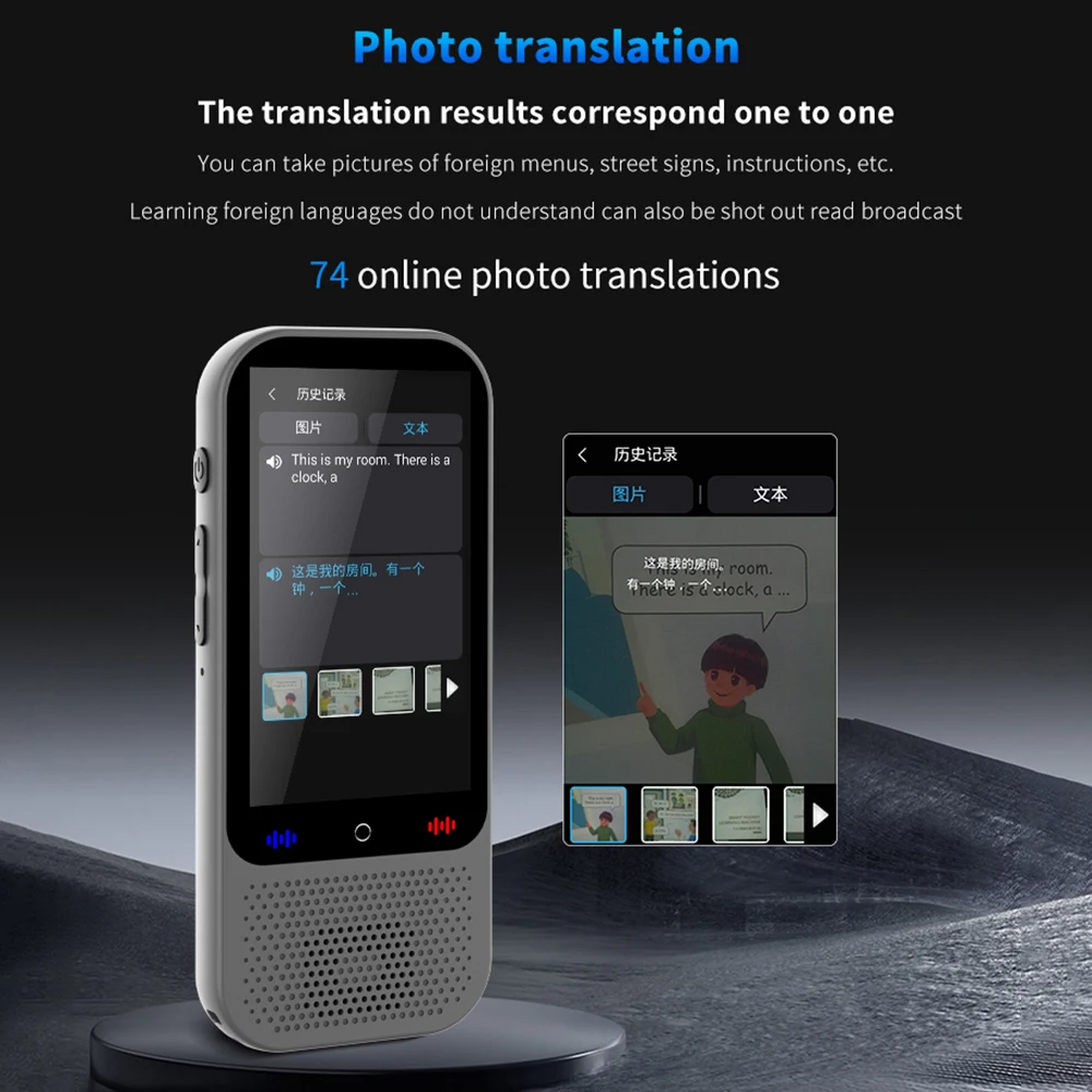 Language Translator Device with 138 Languages Voice Translating 16 Offline Translation Simultaneous Interpretation Support Voice