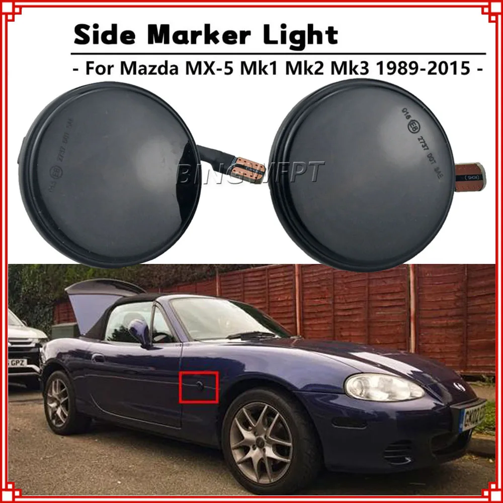 BINGWFPT Amber Blink Fender Turn Signal Lights Accessorie for Mazda MX5 Miata Mk1 Mk2 Mk3 1989-2015 Na Nb Nc Side Marker Lamps