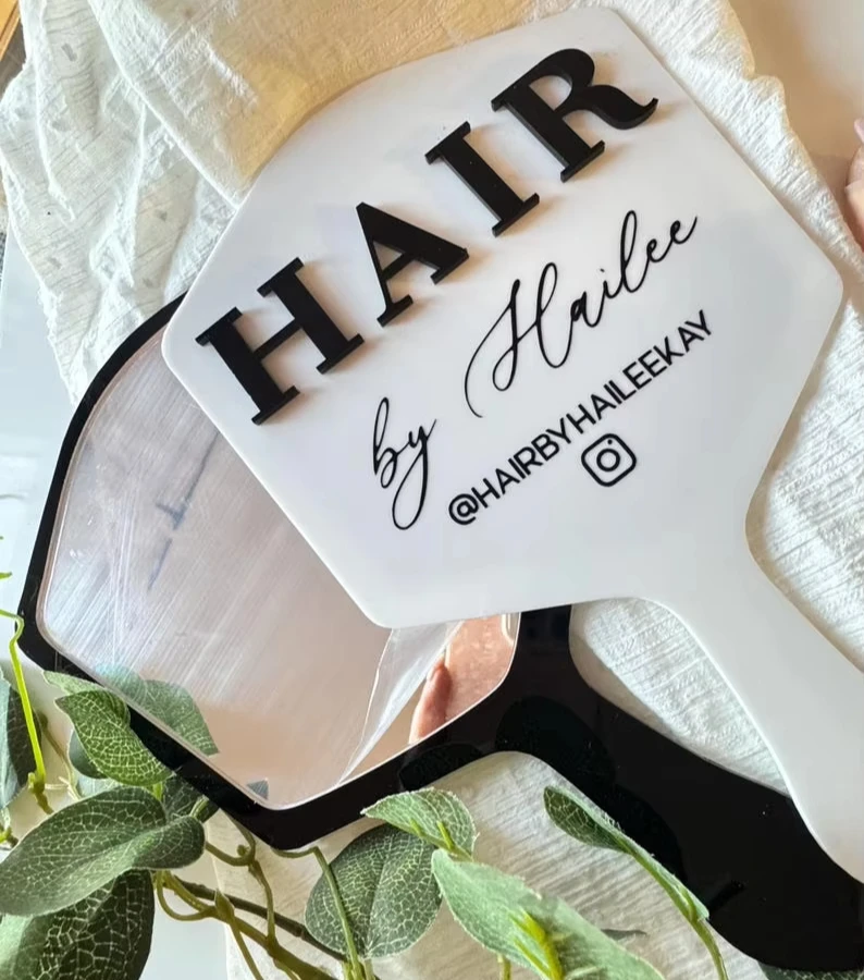 Personalised Eyelash Technician Prop Handheld Mirror Social Media Prop Lash Extension Face Paddle Aesthetics Lash Room Decor