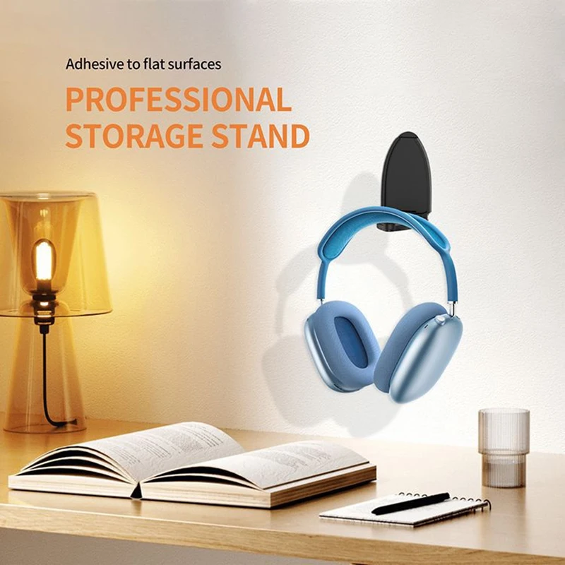 Headphone Holder Universal Wall Mount Stand Headset Display Rack Under Desk Hanger Hook Earphone Hanger Holder Storage Bracket