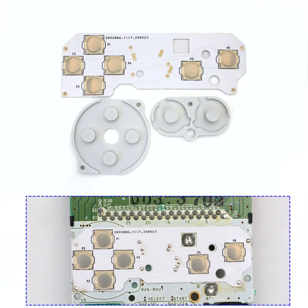 Zestaw metalowych przycisków do GB GBA GBC GBP, zestaw przycisków dotykowych Clicky z gumowymi podkładkami przewodzącymi do GB/GBA/GBC/GBP — zdjęcie produktu 4