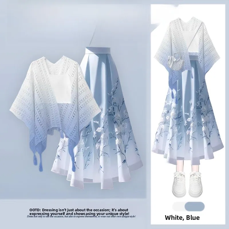 

Летний комплект из юбки и футболки Dopne Adient Color, модный женский костюм для отпуска, с V-образным вырезом