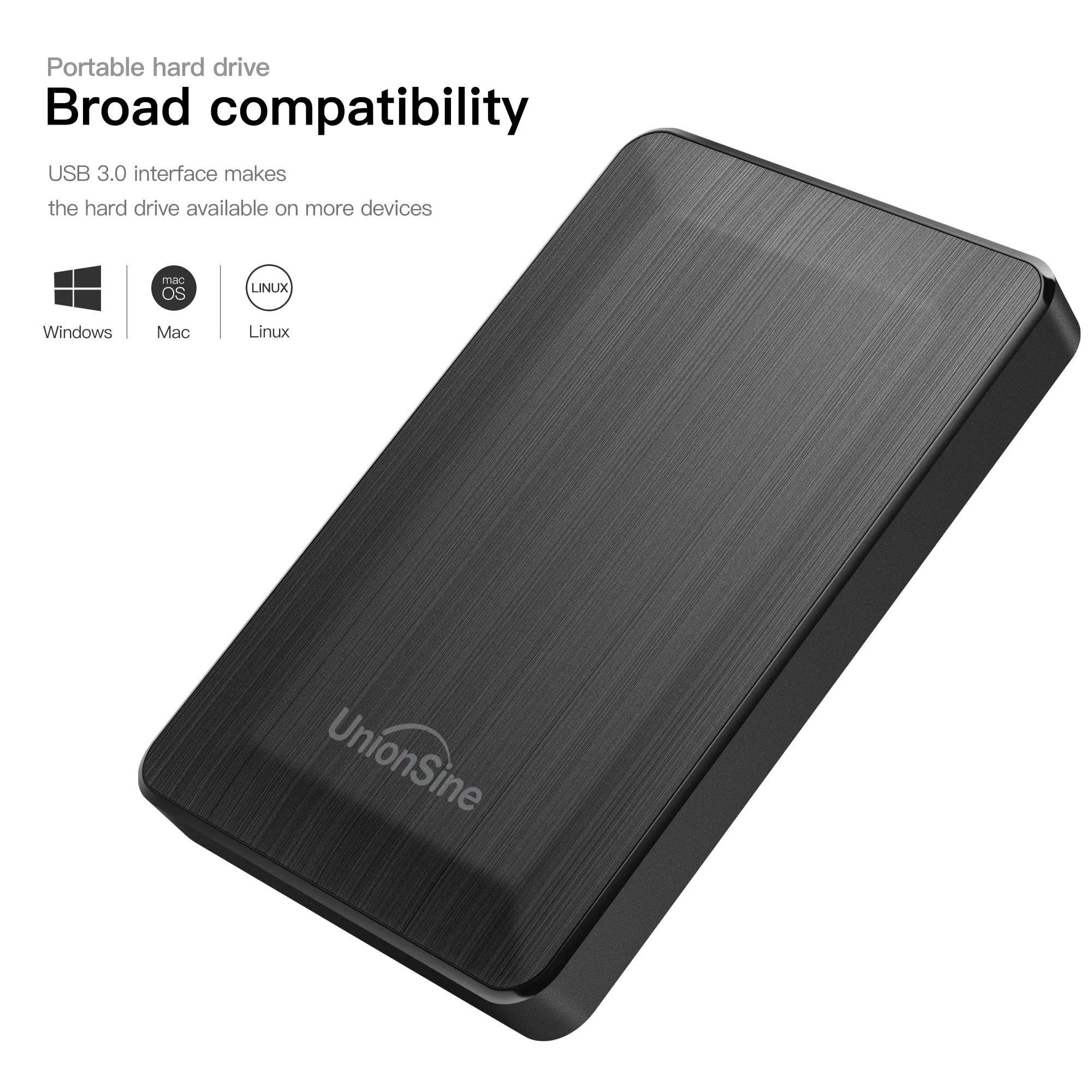 UnionSine ポータブル外付けハードドライブ 250GB 320GB 500GB 1TB 2.5インチ USB 3.0 高速ストレージ HDD PC Mac デスクトップ MacBook PS4用