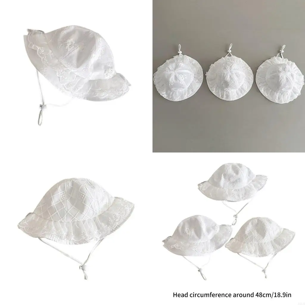 

Lightweight Vintage Baby Sunhat Infant Fisheerman Hat Headgear with Lace Detail A2UB