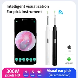 Ear spoon endoscope WIFI high clean ear artifact luminous otoscope mini camera 4.9mm/3.9mm endoscope ear spoon mirror camera